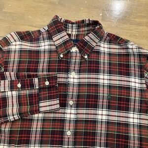 Polo by Ralph Lauren Oxford Men's Large Classic Fit Button Down Tartan Red Green